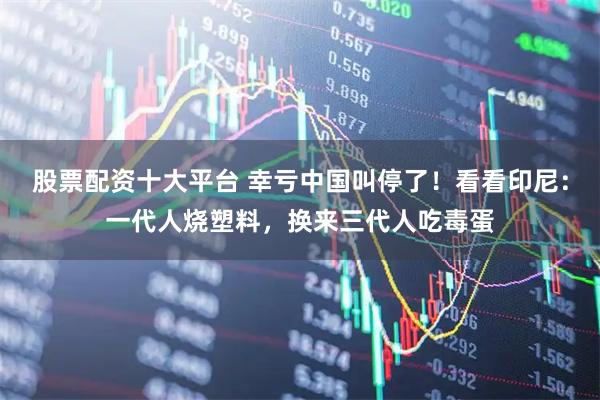 股票配资十大平台 幸亏中国叫停了！看看印尼：一代人烧塑料，换来三代人吃毒蛋